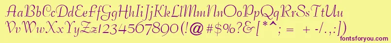 PetticoatScriptSsi Font – Purple Fonts on Yellow Background