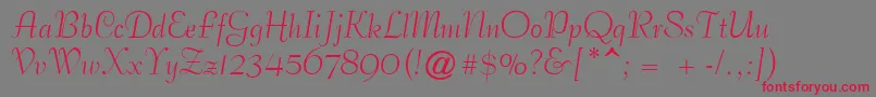 PetticoatScriptSsi Font – Red Fonts on Gray Background