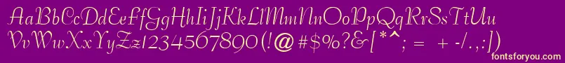 PetticoatScriptSsi Font – Yellow Fonts on Purple Background