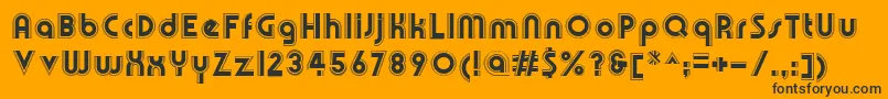 OlympikRegular-Schriftart – Schwarze Schriften auf orangefarbenem Hintergrund