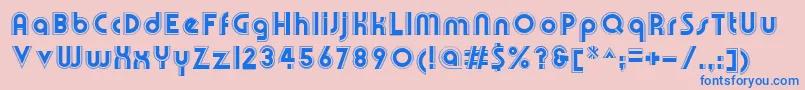 OlympikRegular-fontti – siniset fontit vaaleanpunaisella taustalla