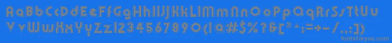 OlympikRegular-Schriftart – Graue Schriften auf blauem Hintergrund