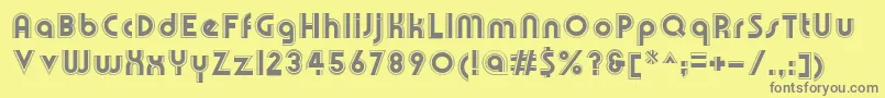 OlympikRegular-fontti – harmaat kirjasimet keltaisella taustalla
