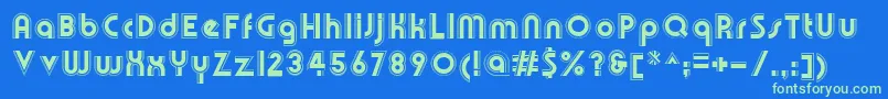 OlympikRegular Font – Green Fonts on Blue Background