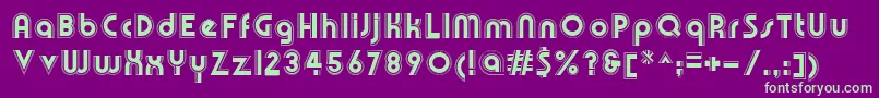 フォントOlympikRegular – 紫の背景に緑のフォント