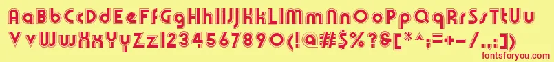 OlympikRegular Font – Red Fonts on Yellow Background