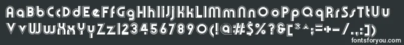 OlympikRegular-fontti – valkoiset fontit mustalla taustalla