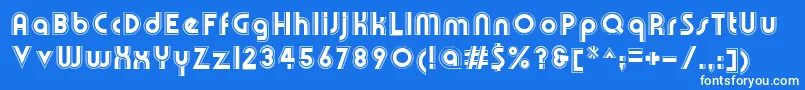 フォントOlympikRegular – 青い背景に白い文字
