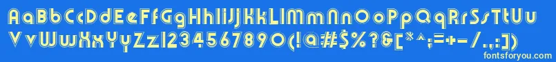 フォントOlympikRegular – 黄色の文字、青い背景