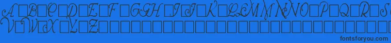 WrennInitialsCondensed-fontti – mustat fontit sinisellä taustalla