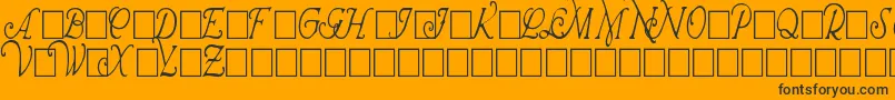 WrennInitialsCondensed-Schriftart – Schwarze Schriften auf orangefarbenem Hintergrund