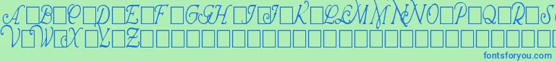 WrennInitialsCondensed Font – Blue Fonts on Green Background