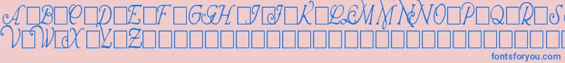 WrennInitialsCondensed Font – Blue Fonts on Pink Background