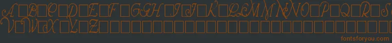 WrennInitialsCondensed-fontti – ruskeat fontit mustalla taustalla