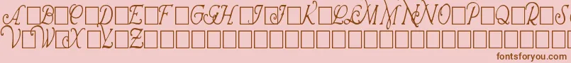 Шрифт WrennInitialsCondensed – коричневые шрифты на розовом фоне