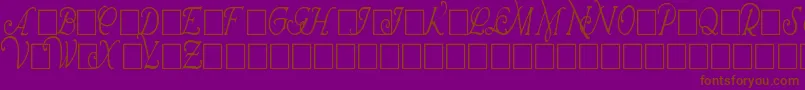 Czcionka WrennInitialsCondensed – brązowe czcionki na fioletowym tle