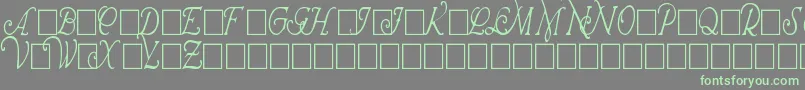 WrennInitialsCondensed-fontti – vihreät fontit harmaalla taustalla