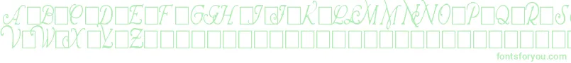 WrennInitialsCondensed-Schriftart – Grüne Schriften auf weißem Hintergrund