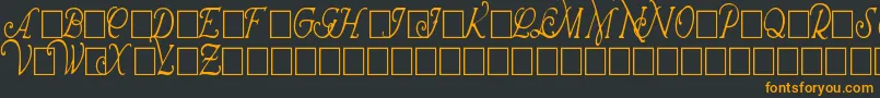 フォントWrennInitialsCondensed – 黒い背景にオレンジの文字