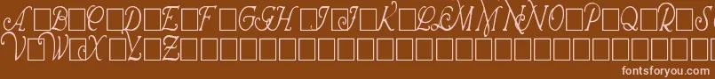WrennInitialsCondensed-fontti – vaaleanpunaiset fontit ruskealla taustalla