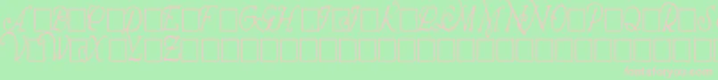 WrennInitialsCondensed-fontti – vaaleanpunaiset fontit vihreällä taustalla