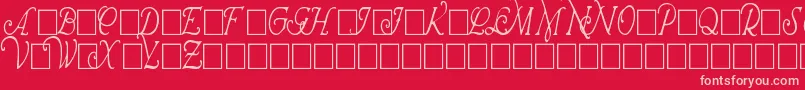 WrennInitialsCondensed-fontti – vaaleanpunaiset fontit punaisella taustalla