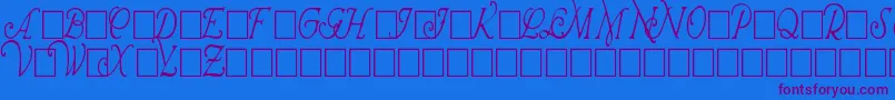 Шрифт WrennInitialsCondensed – фиолетовые шрифты на синем фоне