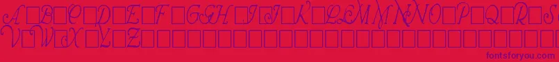 フォントWrennInitialsCondensed – 赤い背景に紫のフォント