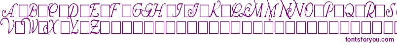 WrennInitialsCondensed-Schriftart – Violette Schriften auf weißem Hintergrund