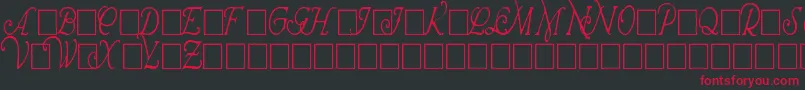 フォントWrennInitialsCondensed – 黒い背景に赤い文字