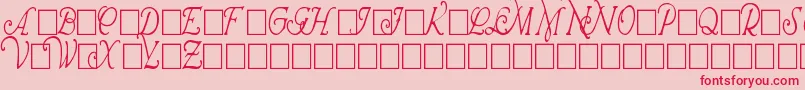 フォントWrennInitialsCondensed – ピンクの背景に赤い文字