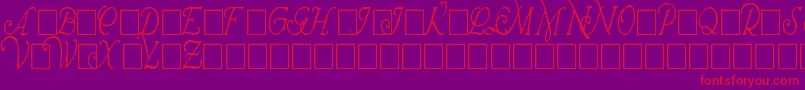 Шрифт WrennInitialsCondensed – красные шрифты на фиолетовом фоне