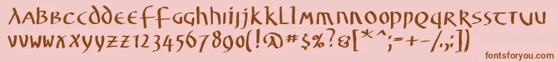 Unzialuslatinus Font – Brown Fonts on Pink Background