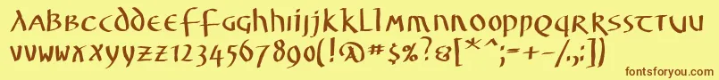 Unzialuslatinus Font – Brown Fonts on Yellow Background