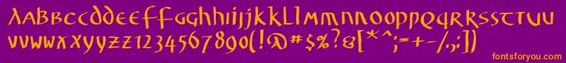 Unzialuslatinus Font – Orange Fonts on Purple Background