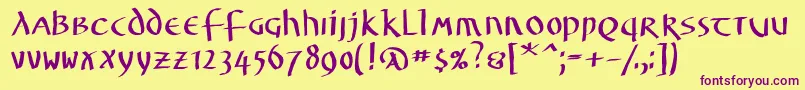 Unzialuslatinus Font – Purple Fonts on Yellow Background