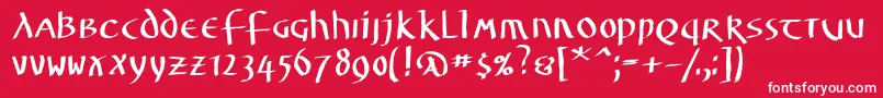 Unzialuslatinus Font – White Fonts on Red Background