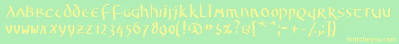 Unzialuslatinus Font – Yellow Fonts on Green Background