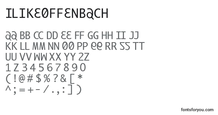 A fonte Ilikeoffenbach – alfabeto, números, caracteres especiais