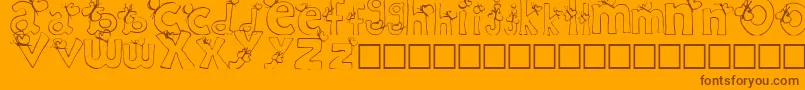 フォントRypChc – オレンジの背景に茶色のフォント