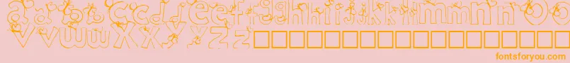 フォントRypChc – オレンジの文字がピンクの背景にあります。