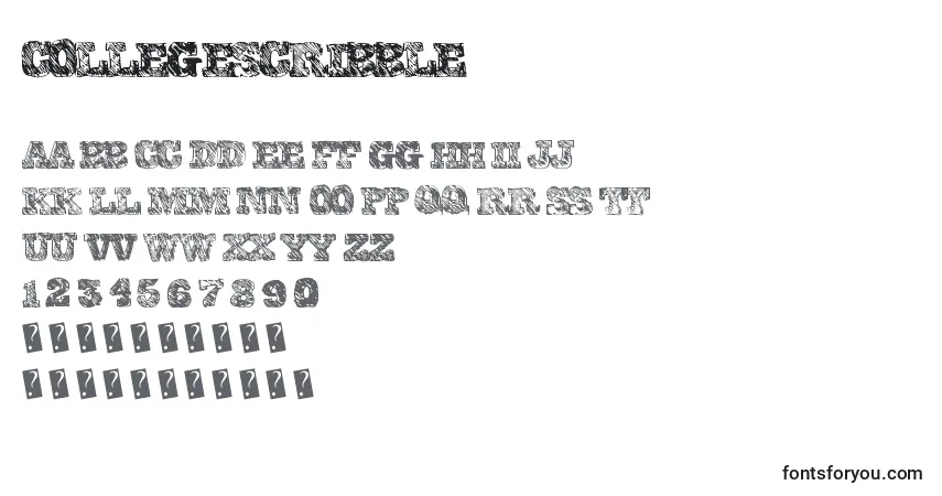 Collegescribble Font – alphabet, numbers, special characters