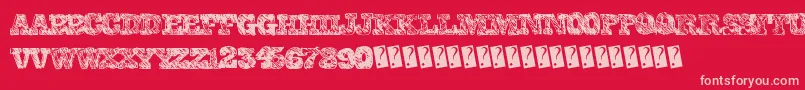 Collegescribble Font – Pink Fonts on Red Background