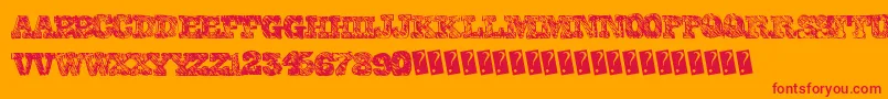 Collegescribble Font – Red Fonts on Orange Background