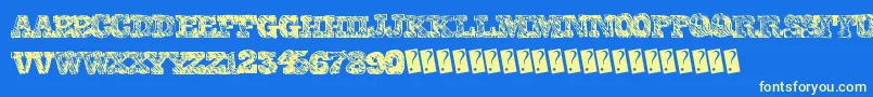 Collegescribble Font – Yellow Fonts on Blue Background