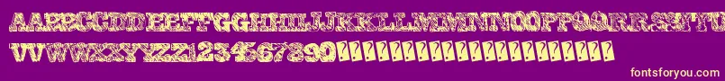 Collegescribble Font – Yellow Fonts on Purple Background