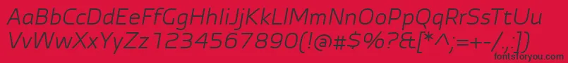AutobahnProItalic Font – Black Fonts on Red Background