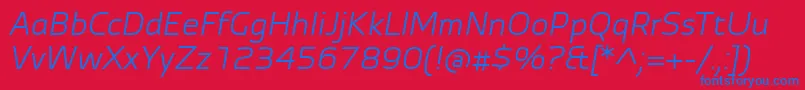 AutobahnProItalic Font – Blue Fonts on Red Background
