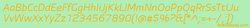 AutobahnProItalic Font – Orange Fonts on Green Background