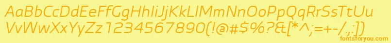 AutobahnProItalic Font – Orange Fonts on Yellow Background